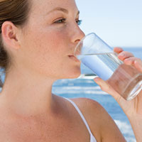 girl drinking water